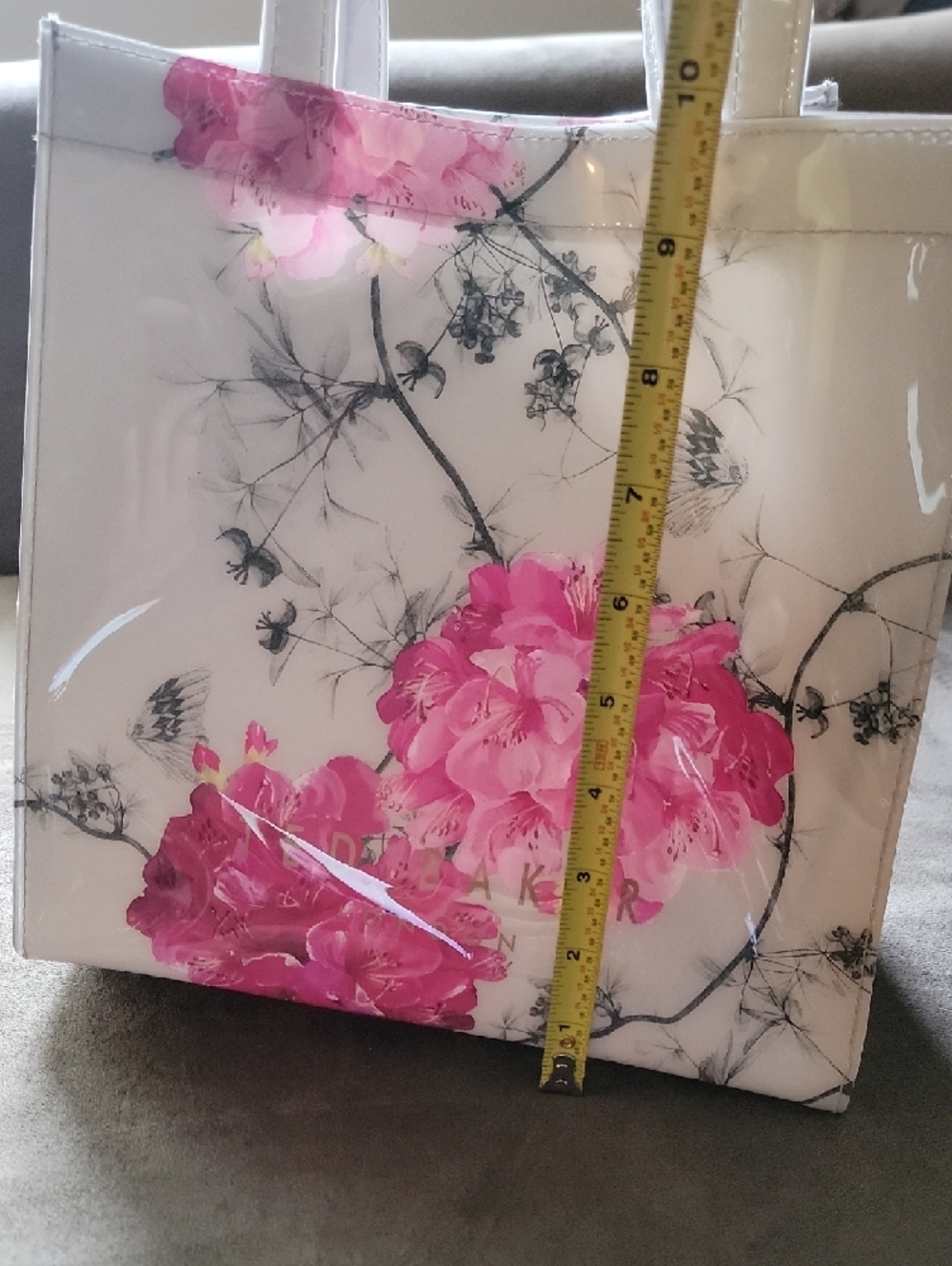 Ted Baker White Tote with Pink Floral Print - Picture 9 of 14